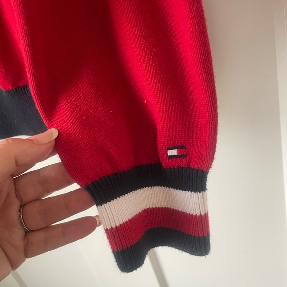 Tommy Hilfiger Red Logo Crewneck Sweater Relaxed Fit M - Picture 5 of 8